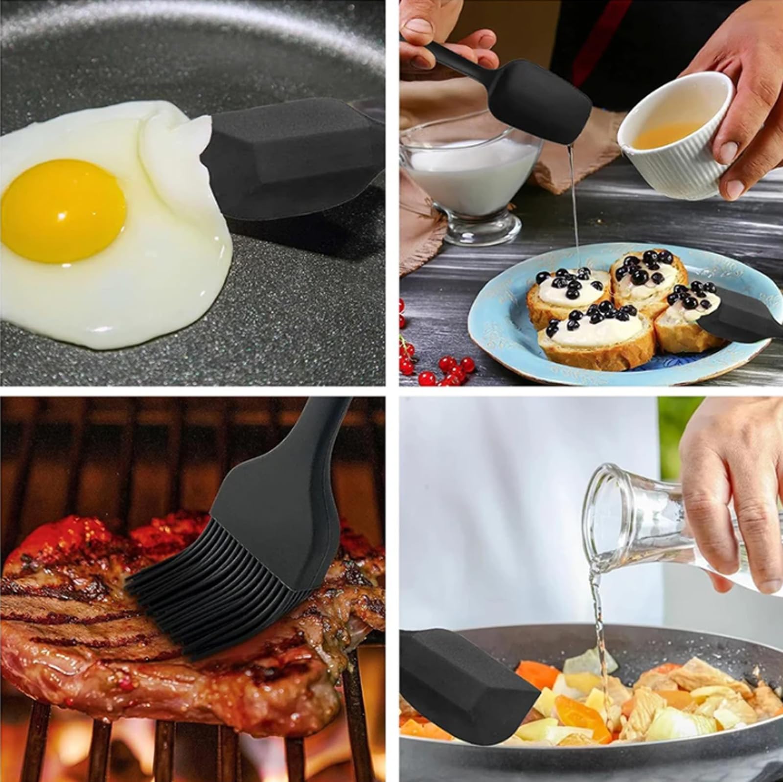 43 Stück Küchenhelfer Set,Silikon Kochutensilien Kochbesteck Set,Hitzebeständiger Kochgeschirr mit Utensilienhalter,Antihaft Kochset Küchenutensilien,Spülmaschinenfest (Schwarz)