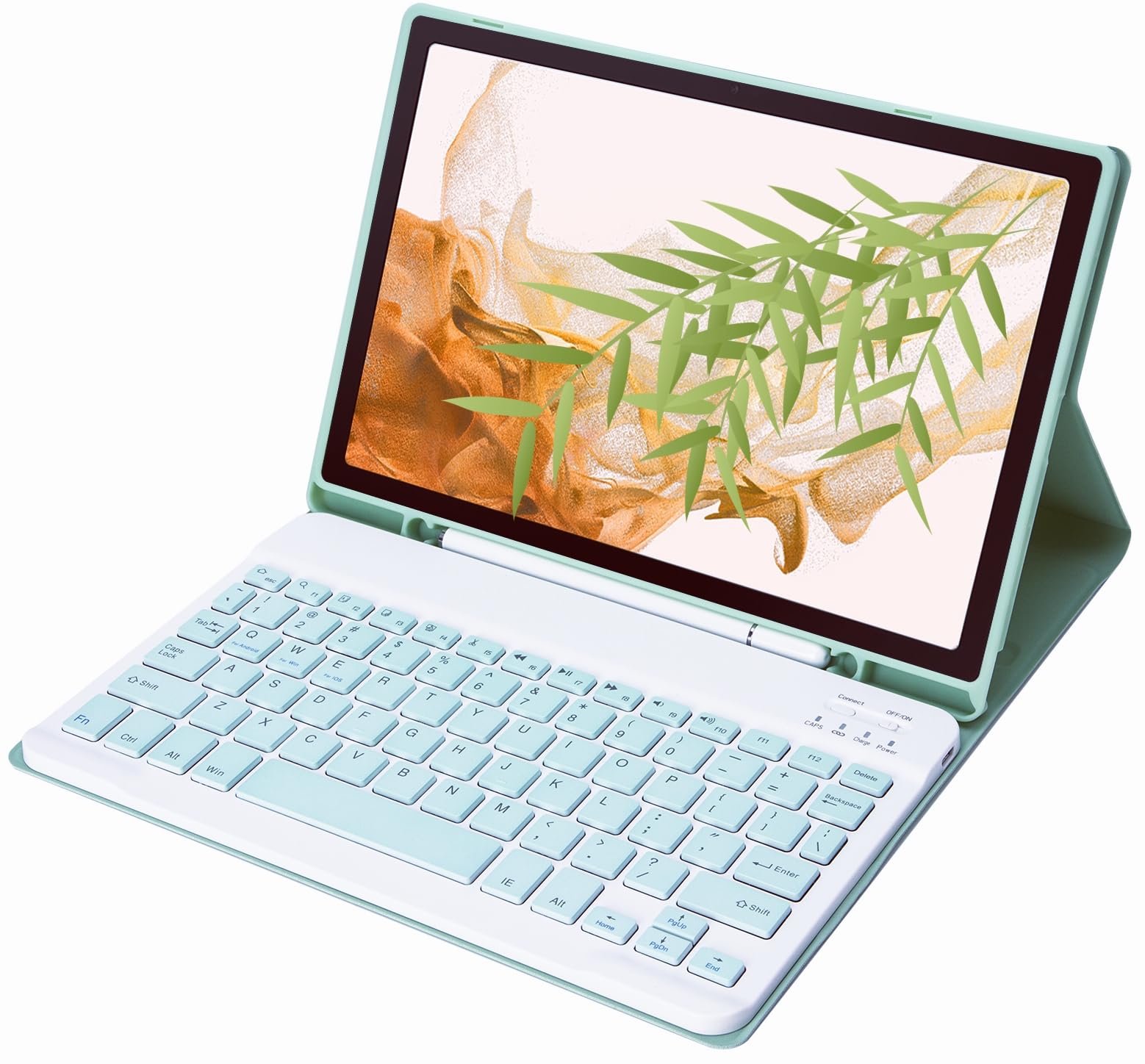 Slim Candy Colors Keyboard Case Compatible with Samsung Galaxy Tab S9 11 Inch 2023 Model SM-X710/X716B/X718U with S Pen Holder, Mutil Angles Stand Cover Detachable Wireless Keyboard (Mint)