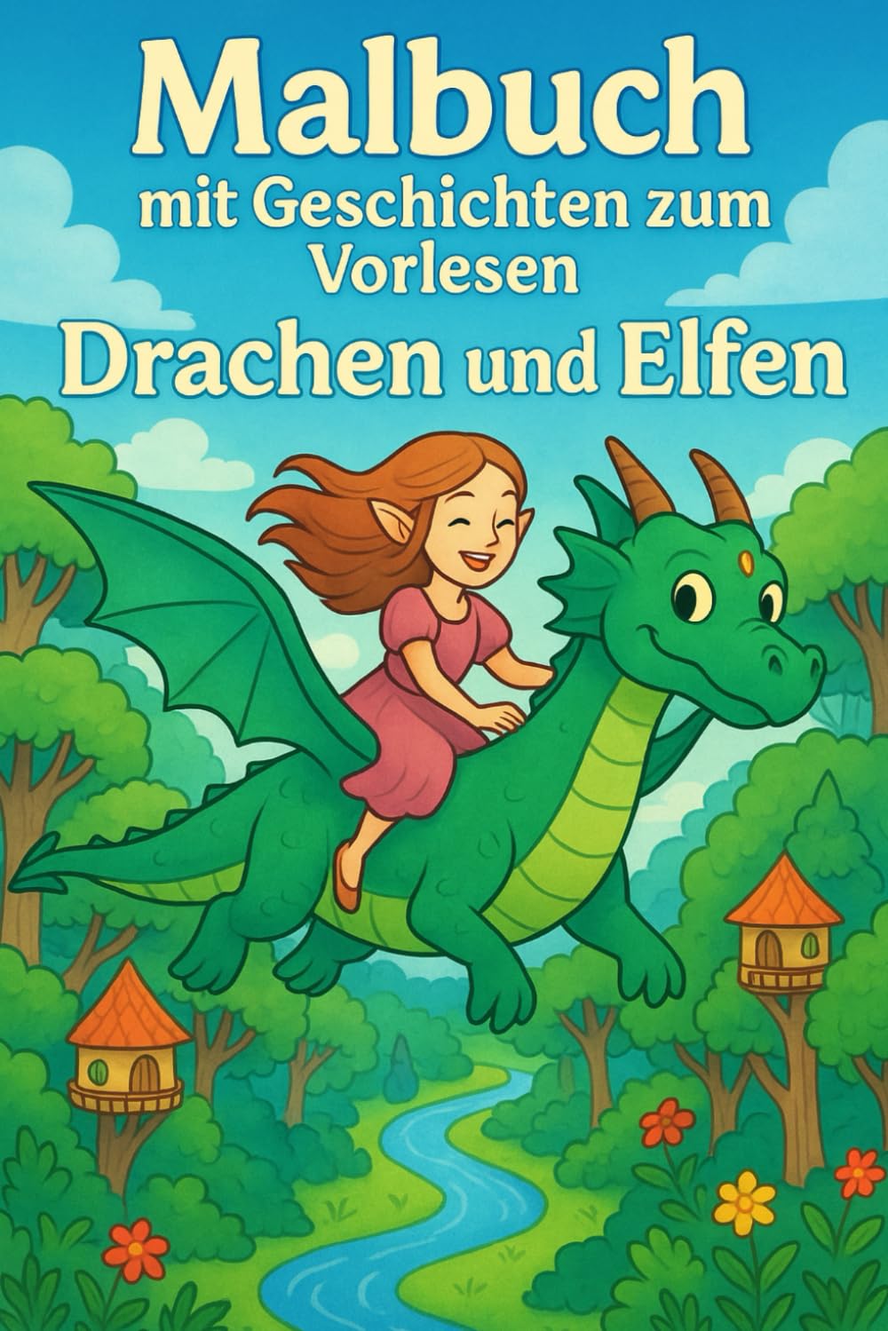 Malbuch mit Geschichten zum Vorlesen - Drachen und Elfen (fantastische Ausmalbücher mit Geschichten zum Vorlesen)