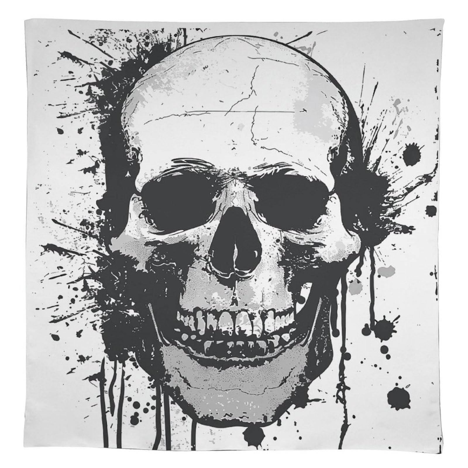 Nappe tête de mort anti-tache en lin nappe rectangulaire lavable pour salle à manger