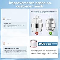 Vista 3 de Filtro de ducha de alto rendimiento para agua dura, filtro de 25 etapas para eliminar el cloro y las sustancias nocivas, incluyendo reactivos