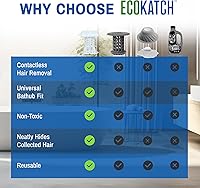 Vista 3 de Atrapador de Cabello para Desagüe de Bañera – Desecho sin Contacto, Oculta el Cabello, Colador de Malla de Silicona Reutilizable, se Adapta a Blanco