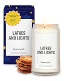 Scented Candles for Home (Latkes and Lights) - 13.75 oz Long-Lasting Soy Wax Blend Jar Candle Gifts for Women & Men, 60-80 Hours Burn Time - Notes of Fresh Mineral Springs, Water Lotus & Pine