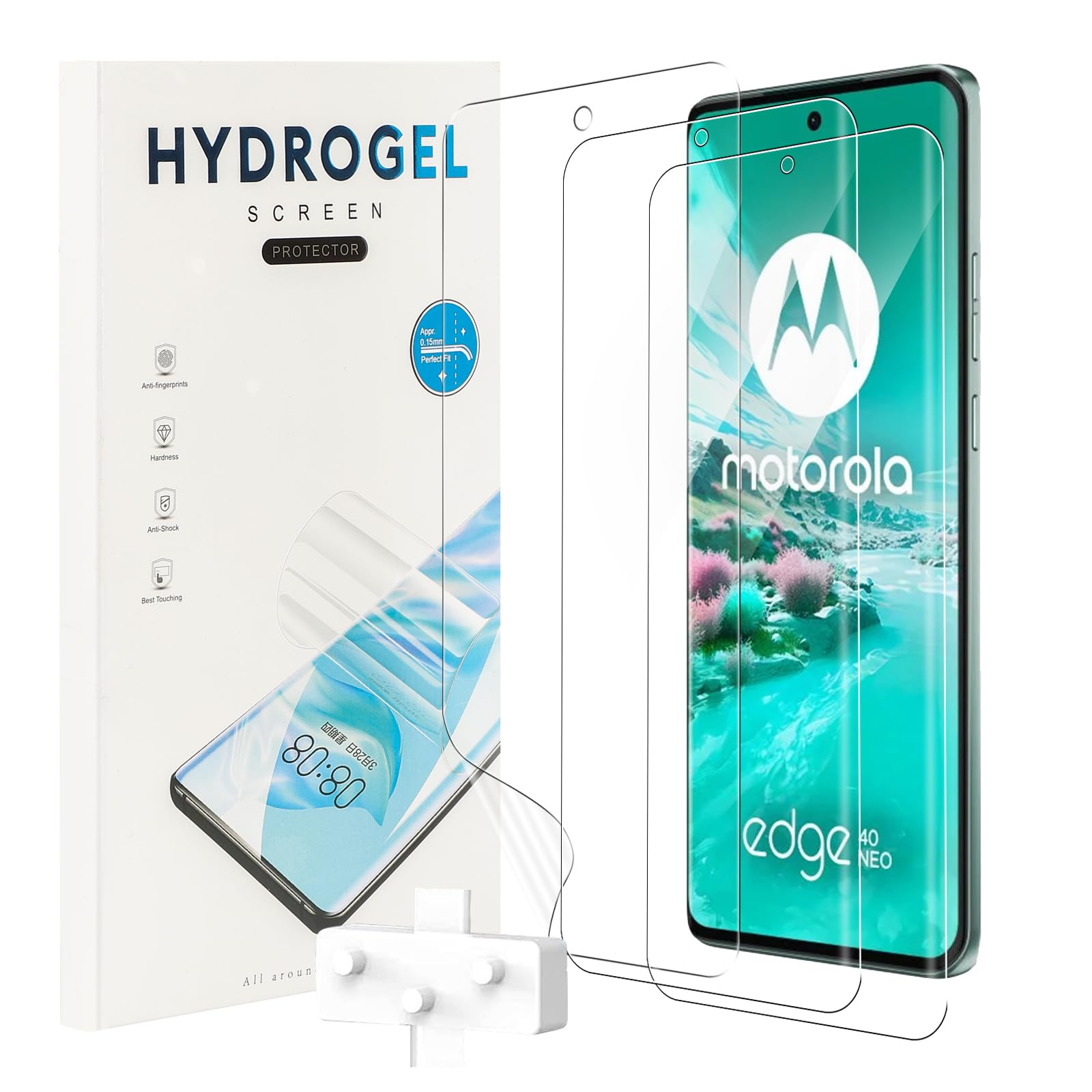 KZIOACSH Screen Protector for Motorola Edge 40 Neo, 3 Pack Soft TPU Screen Protector HD Clear [Not Glass] Scratchproof Bubble Free Case Friendly Protective Film Touch Sensitive Hydrogel Film Cover
