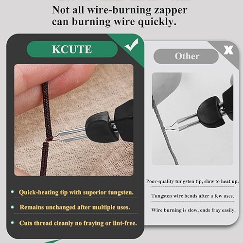 Miniatura 5 de Quemador de hilo II con un toque para terminar el tejido de cuentas, cera de fusión rápida, cuero tallado y proyectos de hilo de fusión (1 pieza de