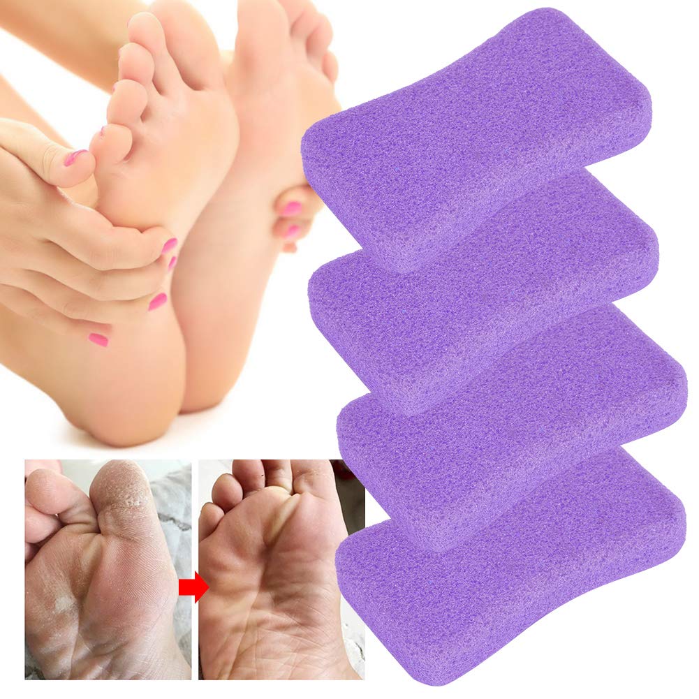 Piedi Pietra pomice - 4 pezzi Cura dei piedi Callus Pietra esfoliante Piedi Pelle dura Rimuovi pedicure Scrubber(Viola)