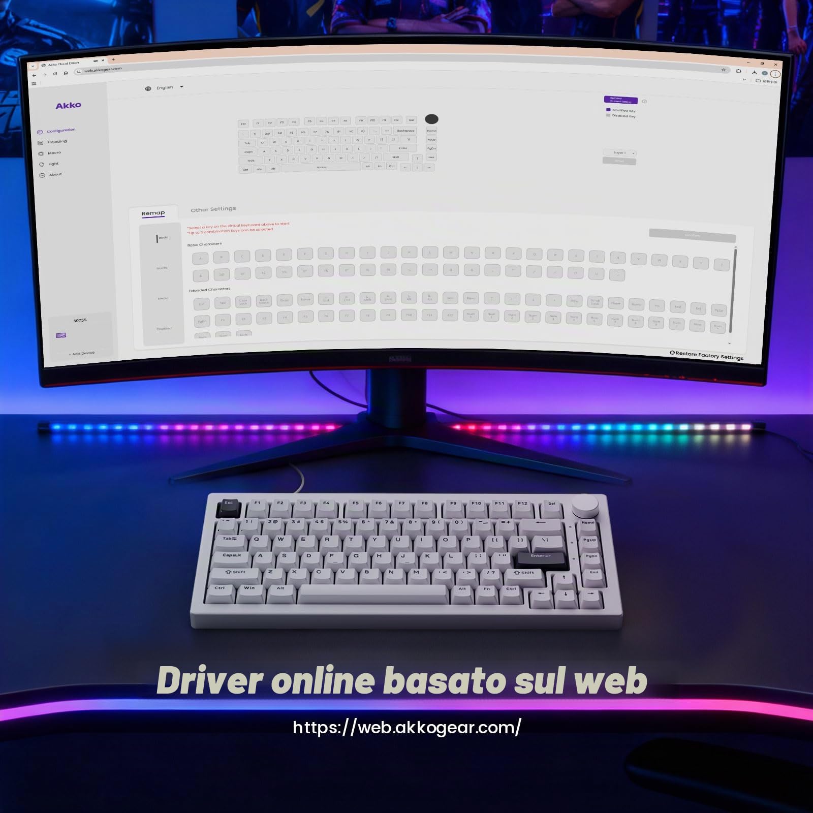 Akko 5075 V3 Tastiera Meccanica 75% Gasket RGB Hot Swap | Layout QWERTY, RGB Programmabile, Switch Frost Pink per Build Custom, Ufficio e Gaming (Nero su Bianco)