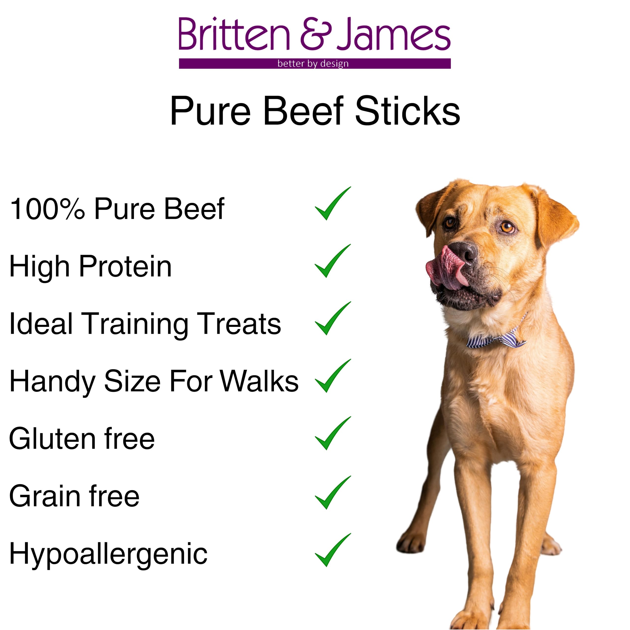 Pure Beef Sticks for Dogs by Britten and James (200g). Healthy, 100% Natural Pure Meat, Grain Free - Image 3