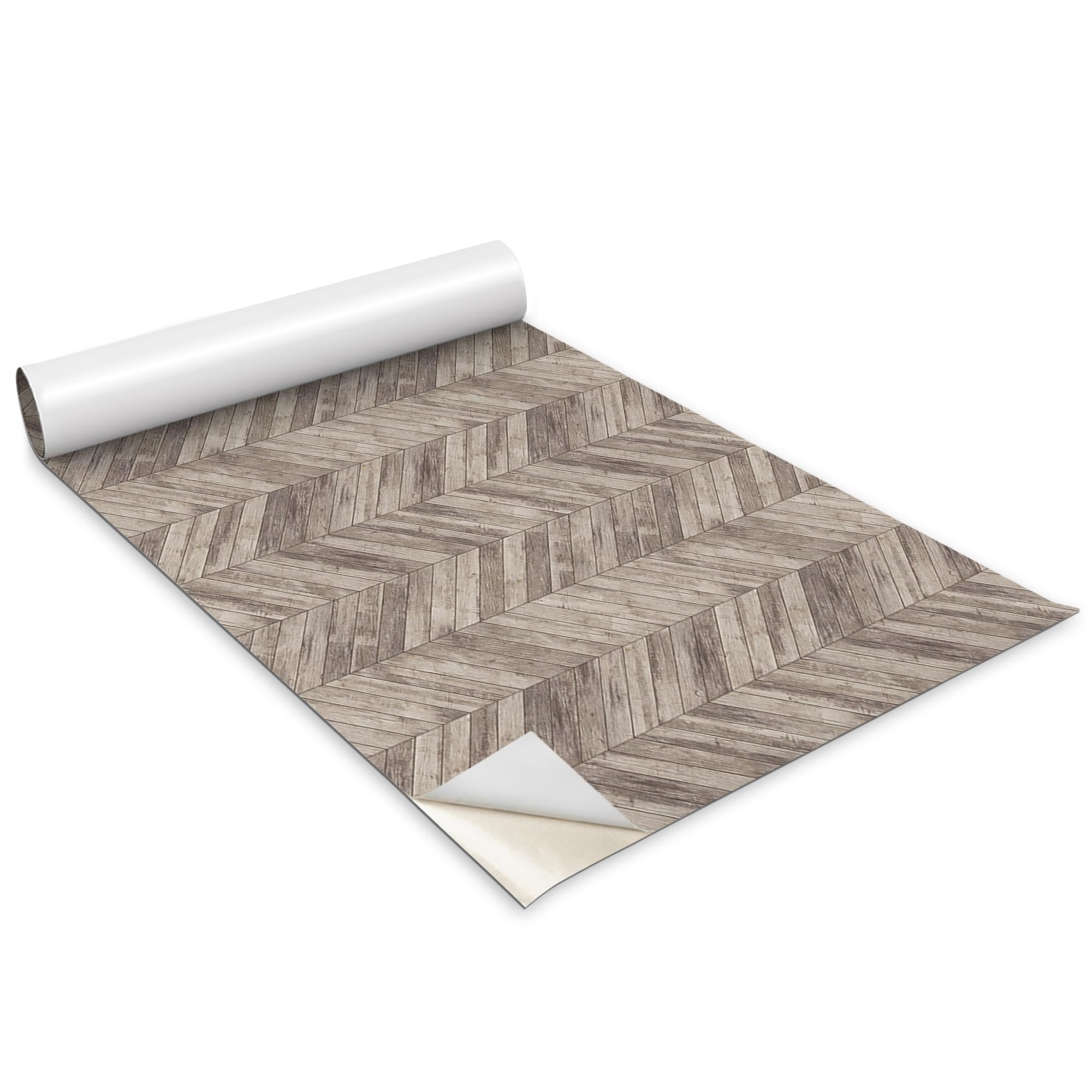 Papel pintado para muebles viejo texturizado Wallfluent con tableros marrones mate