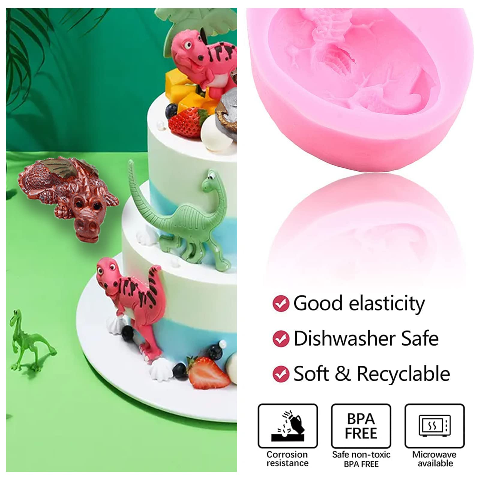 Drachenkopf 3D Silikonform – Für Seife, Harz, Fondant & Mehr, Detailreich & Wiederverwendbar
