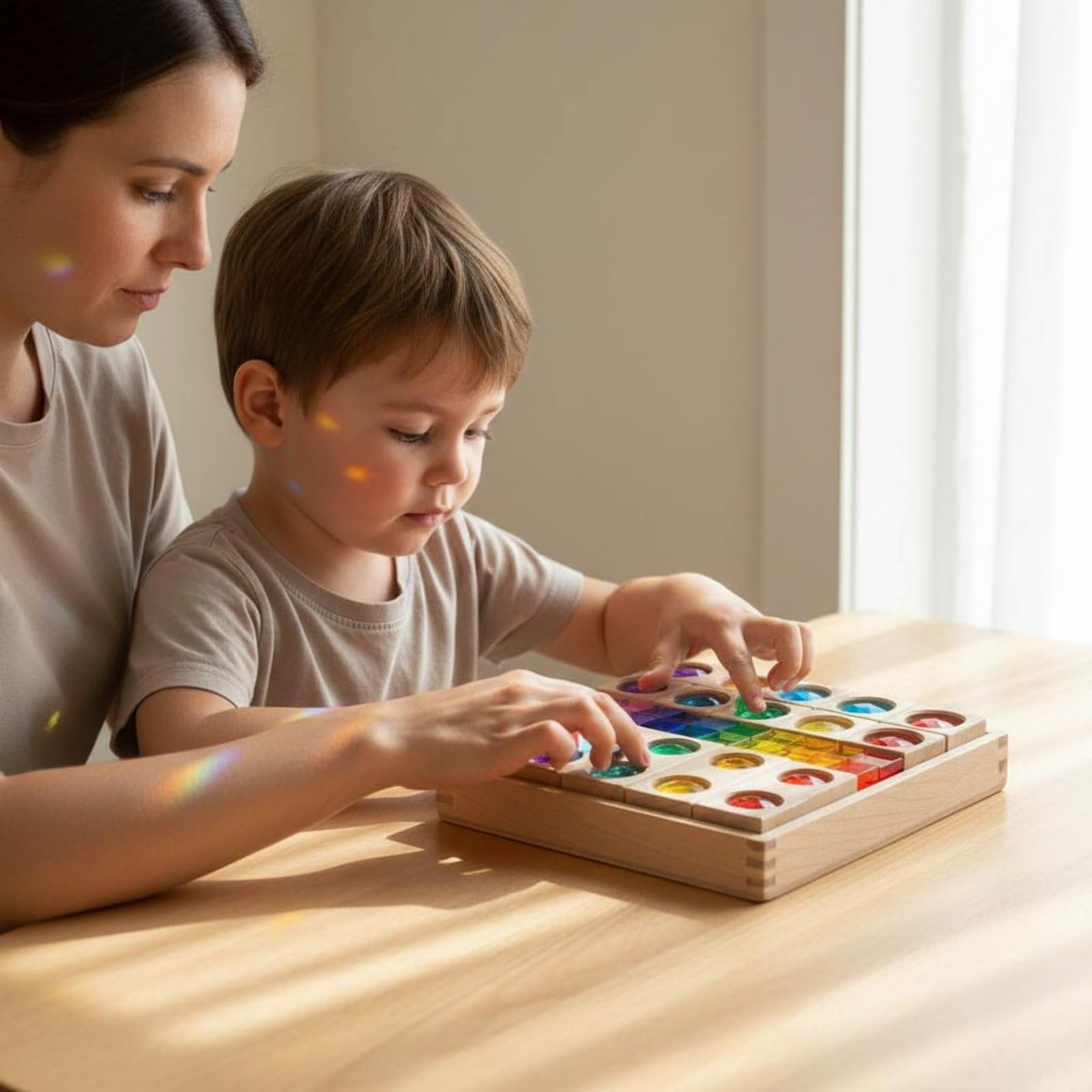 harayaa Bloques Acrílicos Pieza Creativa Bloques Didácticos Bloques Sensoriales Bloques para Mesa de Luz Fomenta Razonamiento Lógico Adecuado para Aprendizaje Lúdico y