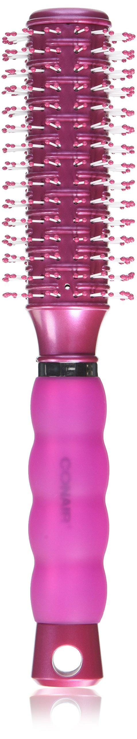 Conair Hair Brush with Nylon Bristle, Gel Grips, Round, Medium (Colors may vary)