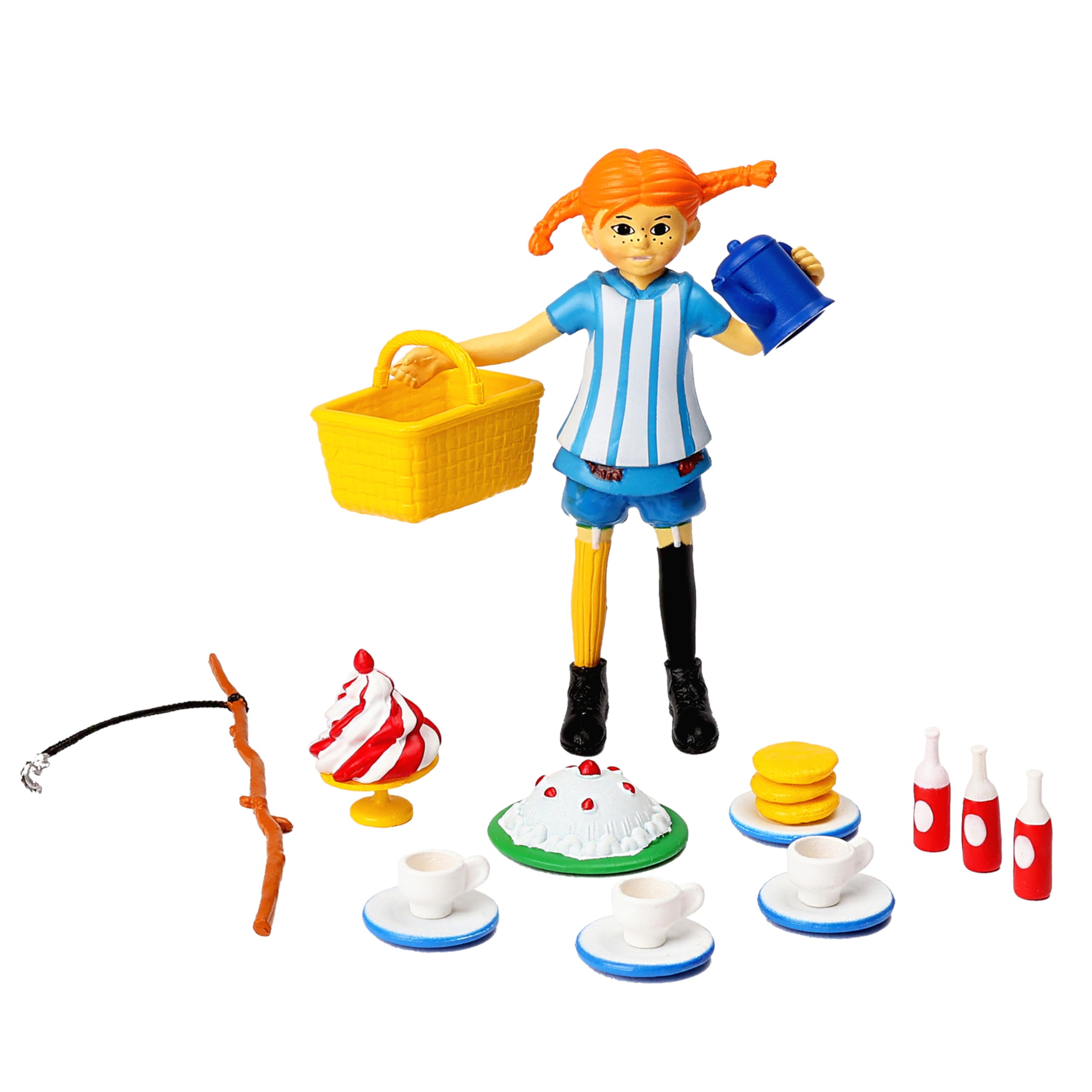 PIPPI LONGSTOCKING Pippi Accessory Set Fika – Officially Licensed Product – Dollhouse Accessories for Children – 19 Pieces – Swedish Design