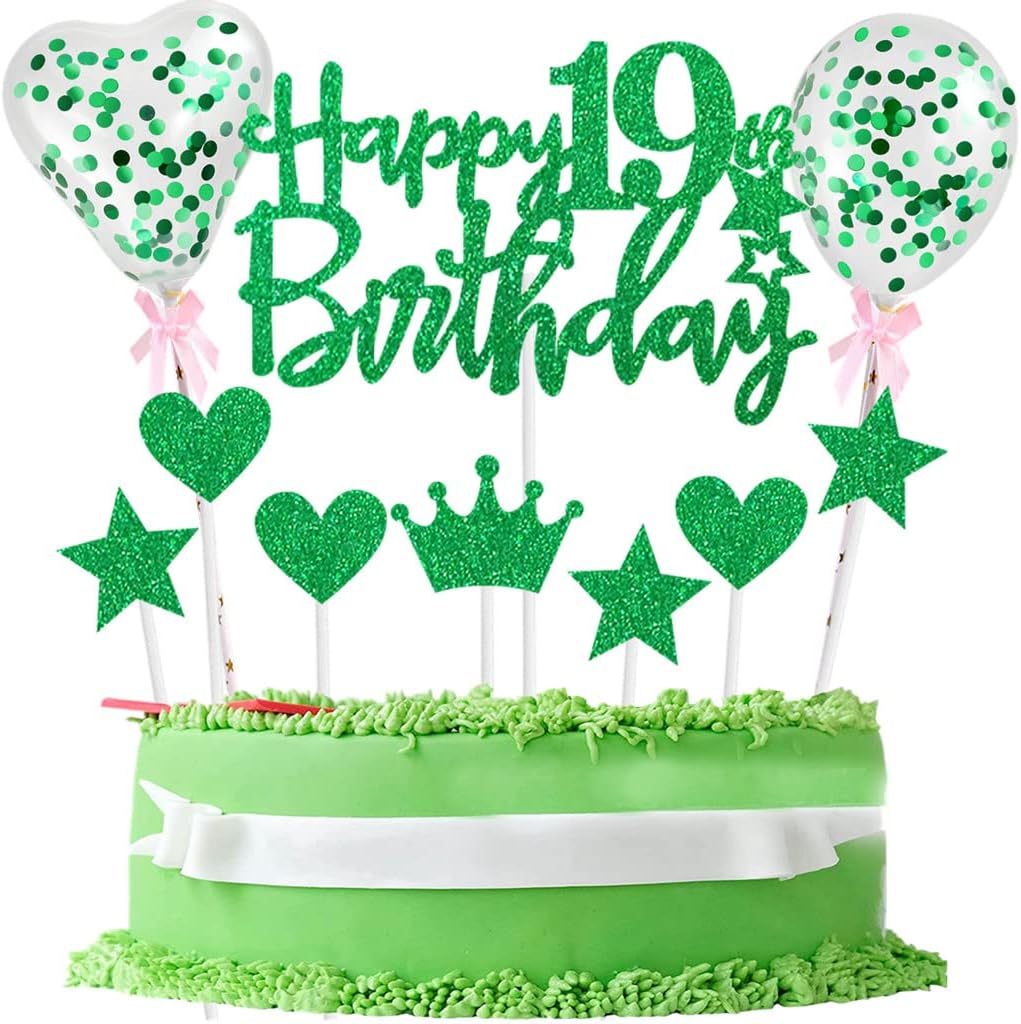 Kage dekoration 19 år dreng kage dekoration 19 års fødselsdag glitter