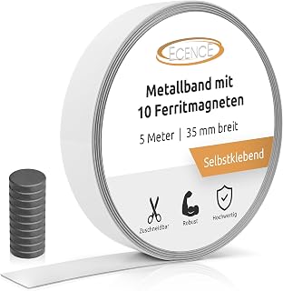 ECENCE Metallband selbstklebend 5m Magnetband selbstklebend, (35mm Breite)