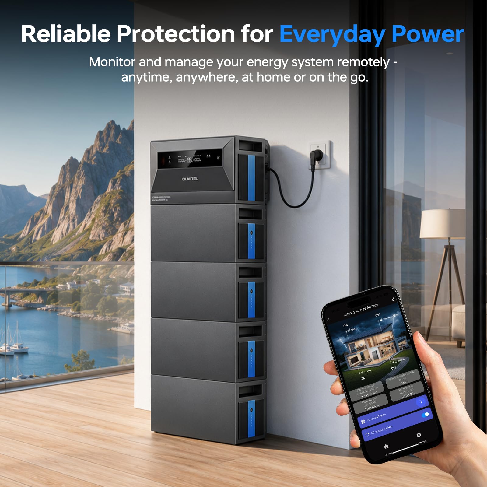 OUKITEL EP2500E Balkonkraftwerk Speicher, 4 MPPT 4000W Solareingang