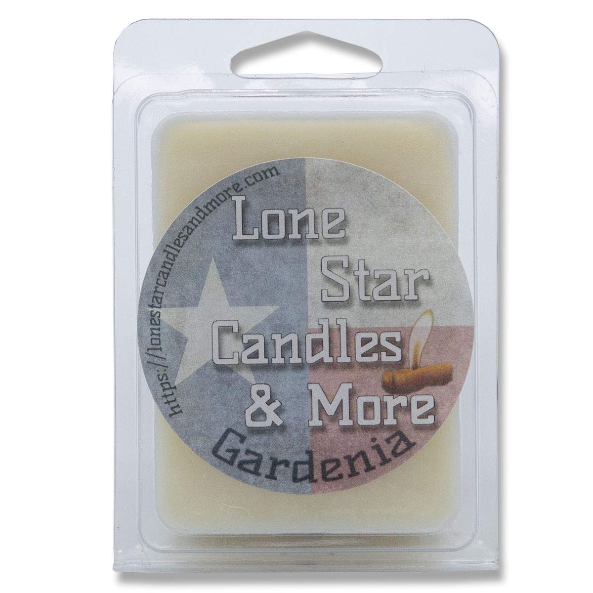 Gardenia Scented Premium Lone Star Candles & More's Hand