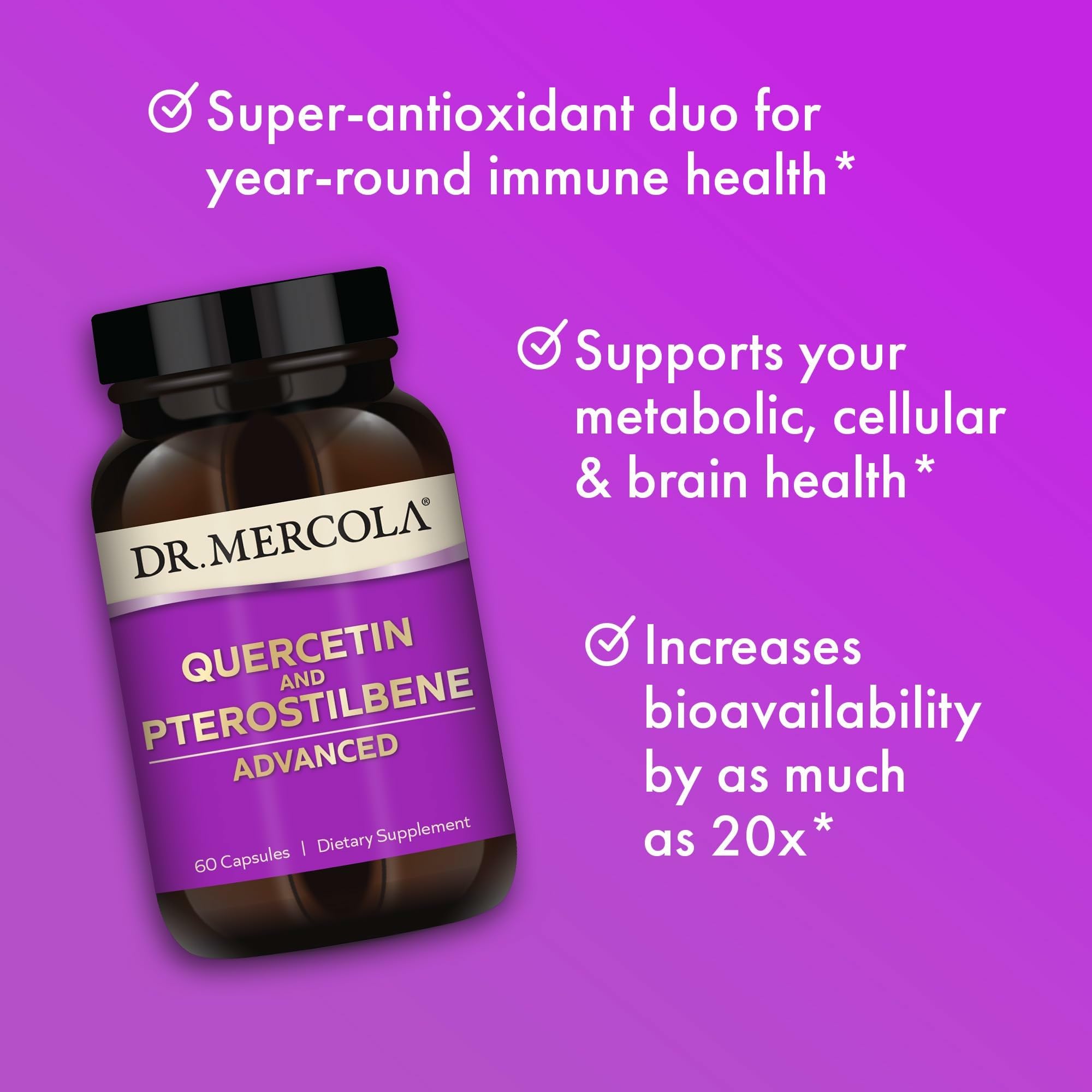 Dr. Mercola Quercetin & Pterostilbene Advanced, 500 mg, 60 Capsules — Amazon image 4