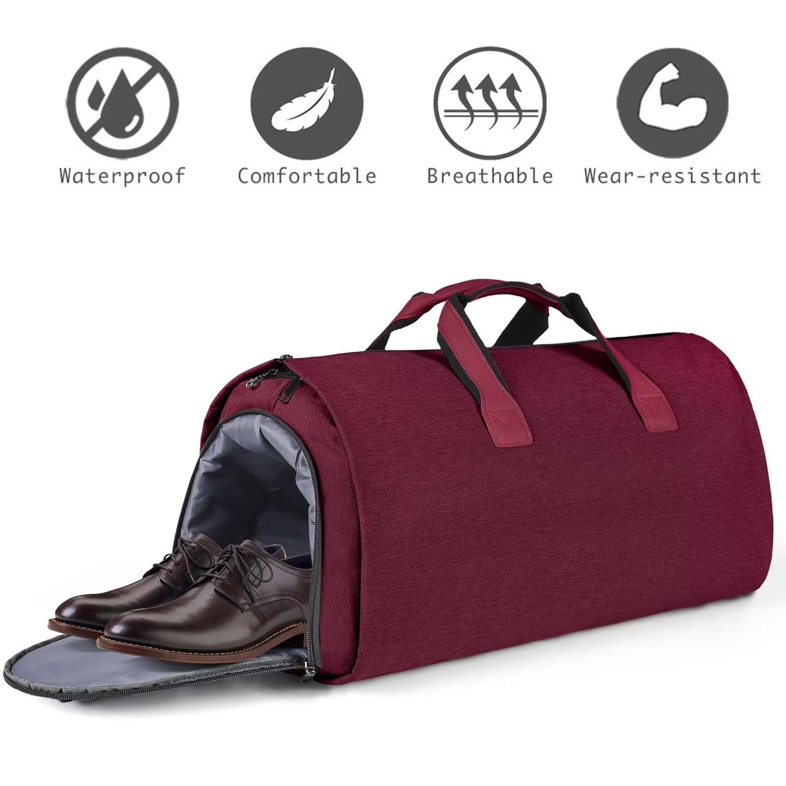 Smicabe Convertible Travel Garment Bag,Carry on Garment Duffel Bag for Men Women - 2 in 1 Hanging Dress Suitcase Suit Business Travel Bag