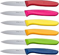 OPOLIA 6-Piece Colorful Paring Knife Set - Ultra Sharp Stainless Steel Fruit Vegetable Knives with Ergonomic Non-Slip Handles