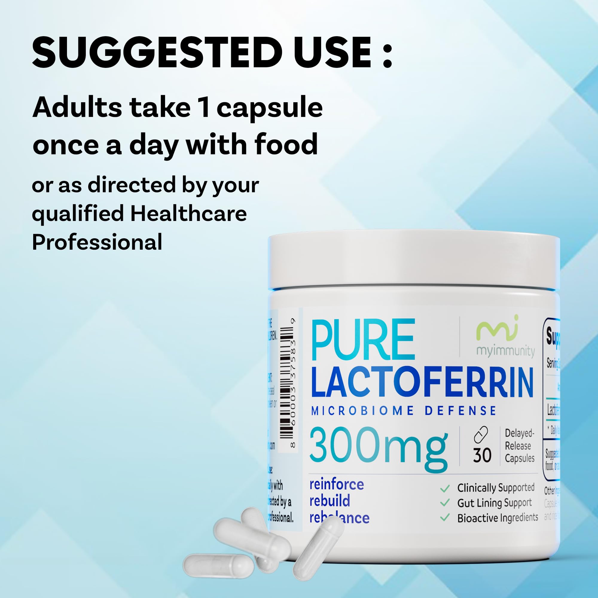Pure Lactoferrin 300mg, Delayed Release, 30 Count — Amazon image 8