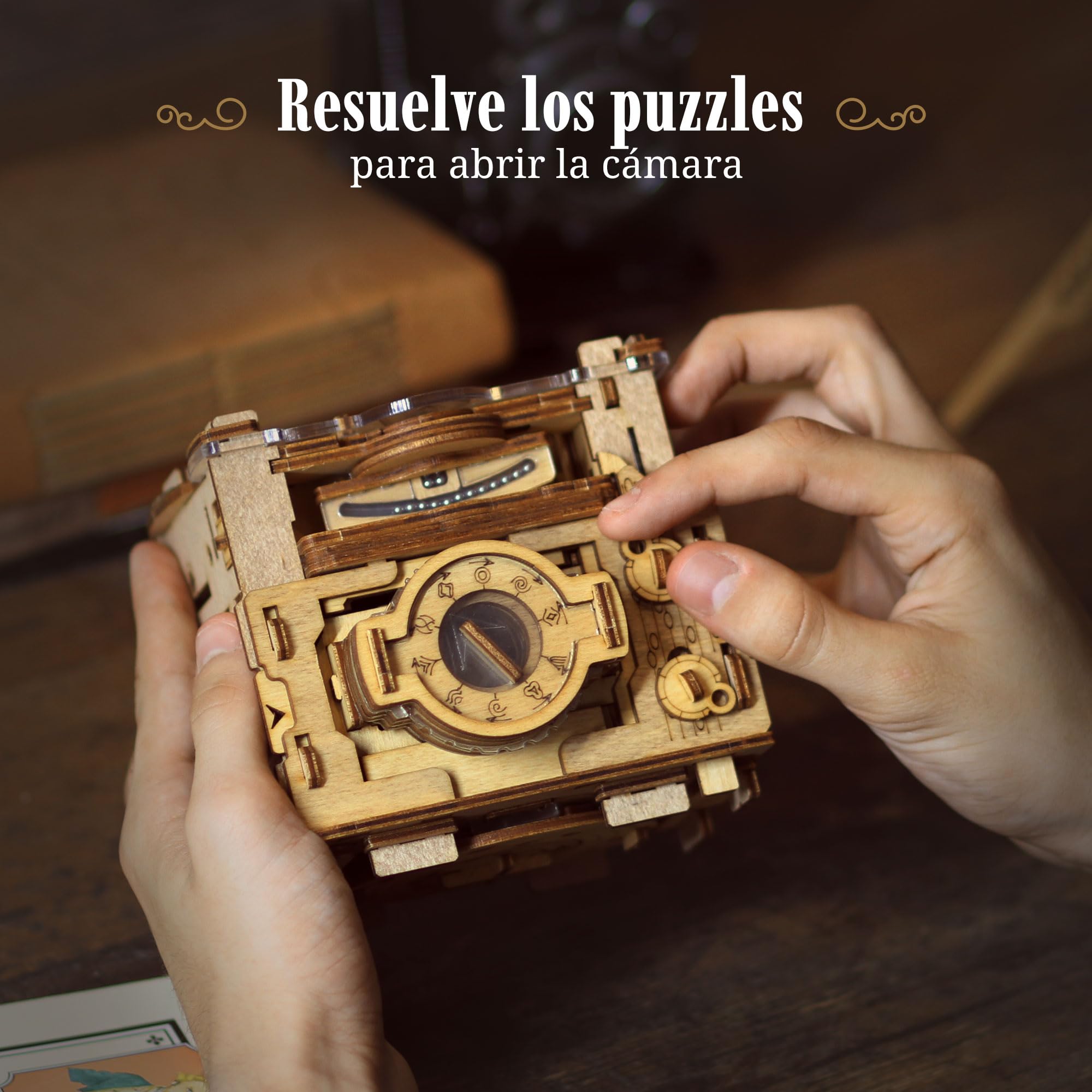 iDventure Cluebox Pro - La Cámara de Sherlock - Juego de Escape Room - Puzzle 3D de Madera - Caja Secreta Japonesa - Regalo Original - Caja para Dinero Boda - Rompecabezas Originales para Adultos