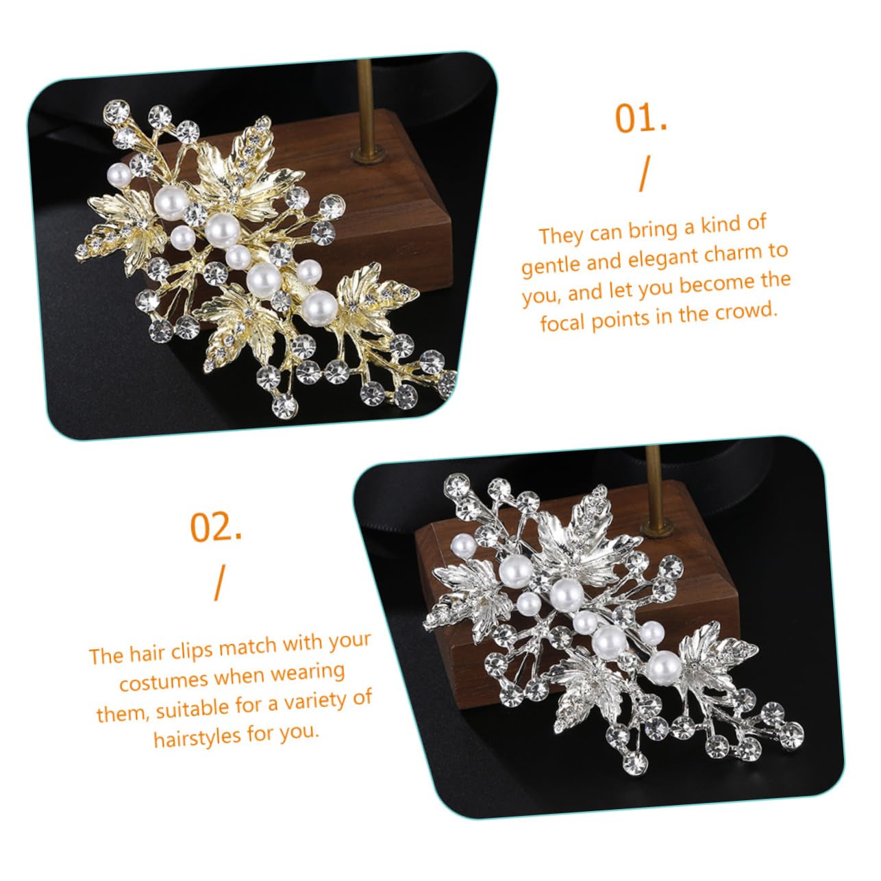 Didiseaon 4 Juegos De Elegantes Pasadores De Pelo Con Diamantes De Imitación Para Bodas Y Eventos Especiales (2 Unidades X 4)