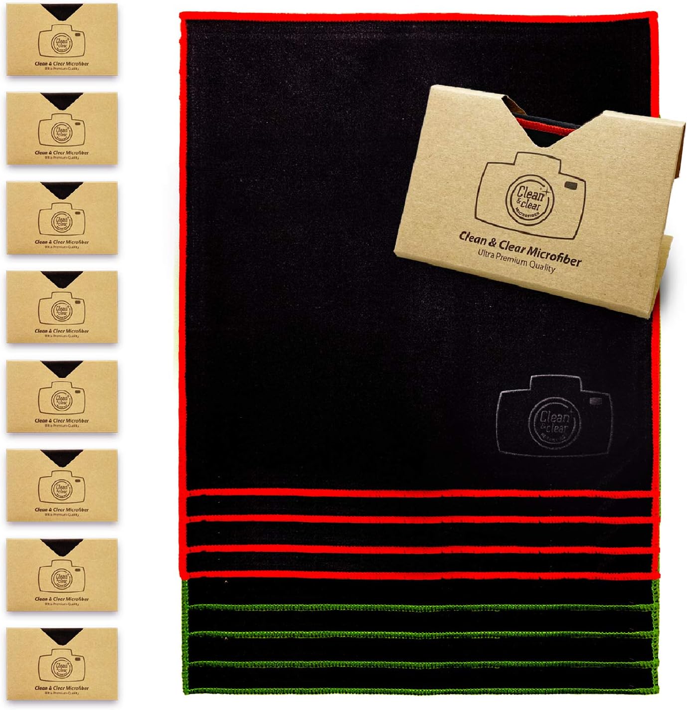 Microfiber Cleaning Cloth, Extra Large [8 Pack] Ultra Premium Quality Lens Microfiber Cloth - Microfiber Cloth for Camera Lens, Glasses, Screens, and All Lens. : Health & Household