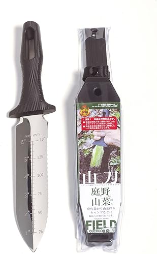 Tomita Jardín Japonés de Hori Hori paisajismo para cavar herramienta con 7-Inch Hoja de acero inoxidable, modelo Durable mango y vaina de polímero