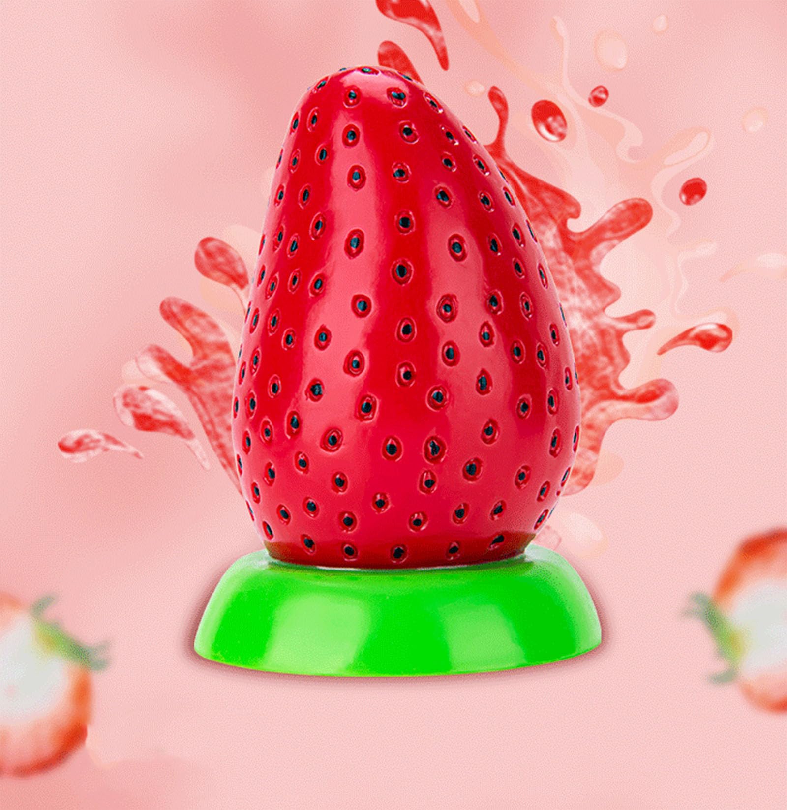 7.87 inch Corn Shape Soft Silicone Realistic Dildo Sex Toy Clitoral Dildo Anal Dildo Plug with Textures for Women Men - Corn: STRAWBERRY