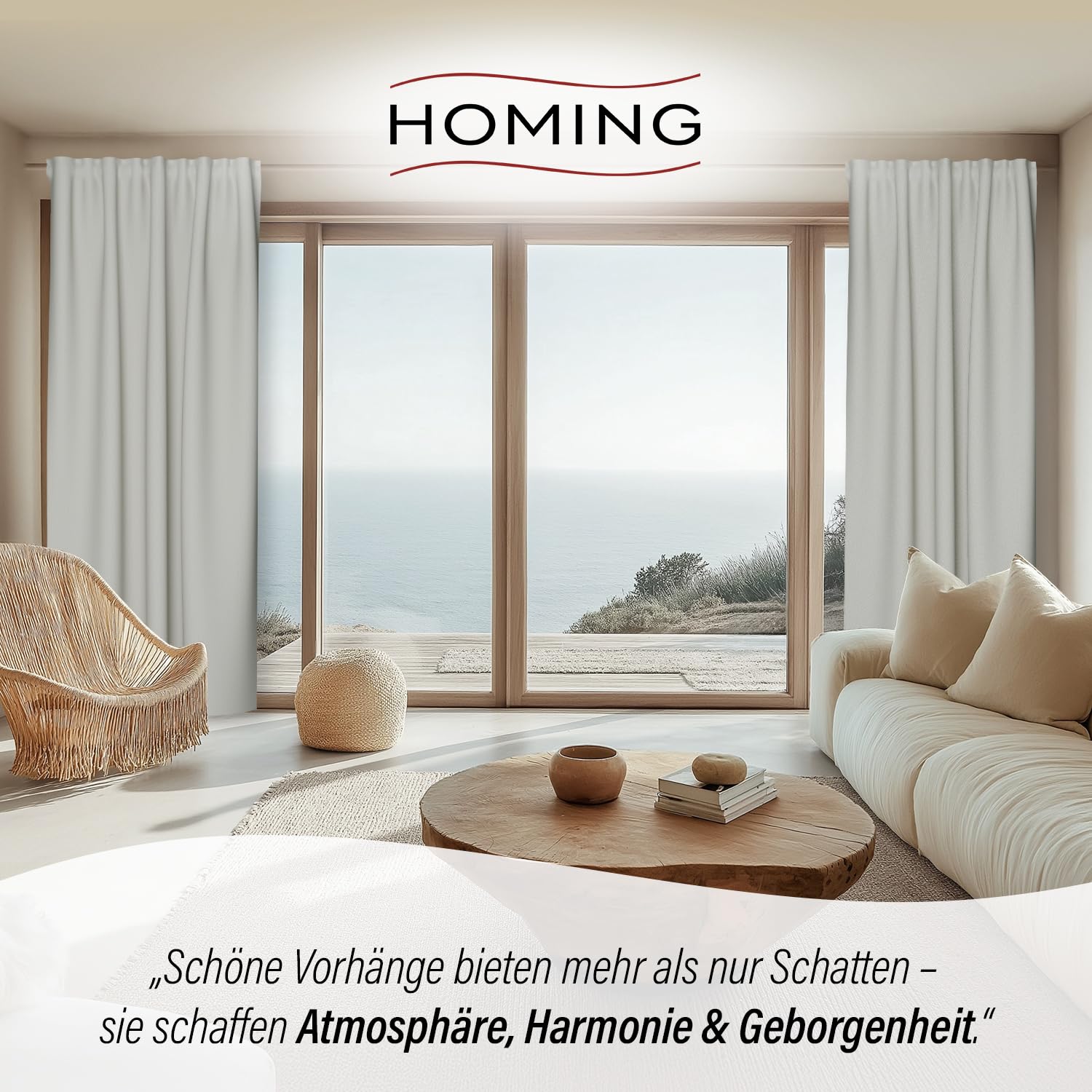 Homing Akustikvorhang Kalin 140x245cm - Blickdichter Vorhang Mit Schallschutz