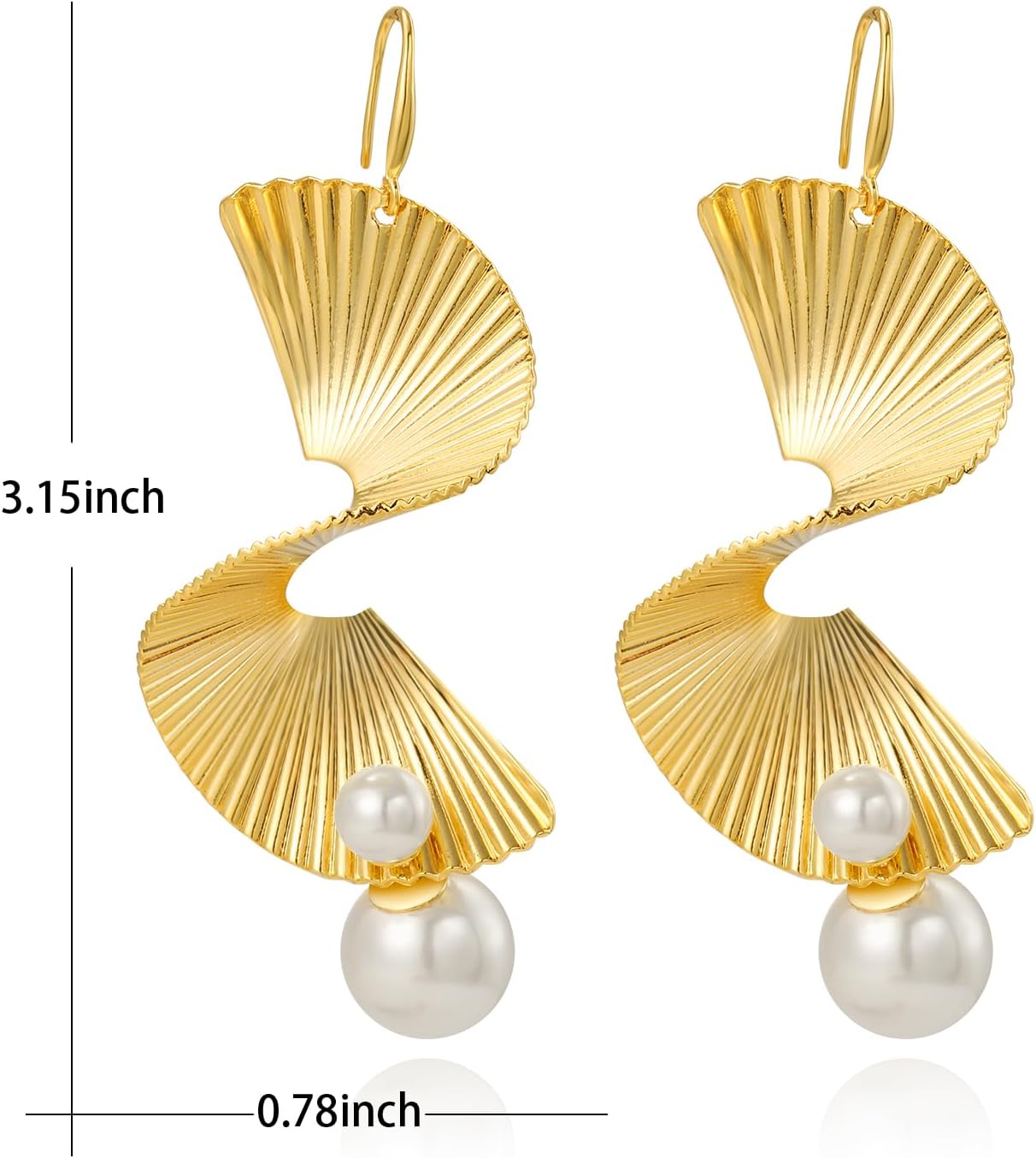 Geometric Large Abstract Statement Earrings For Women,Gold Plated Long Big Earring for Party Wedding - Image 5