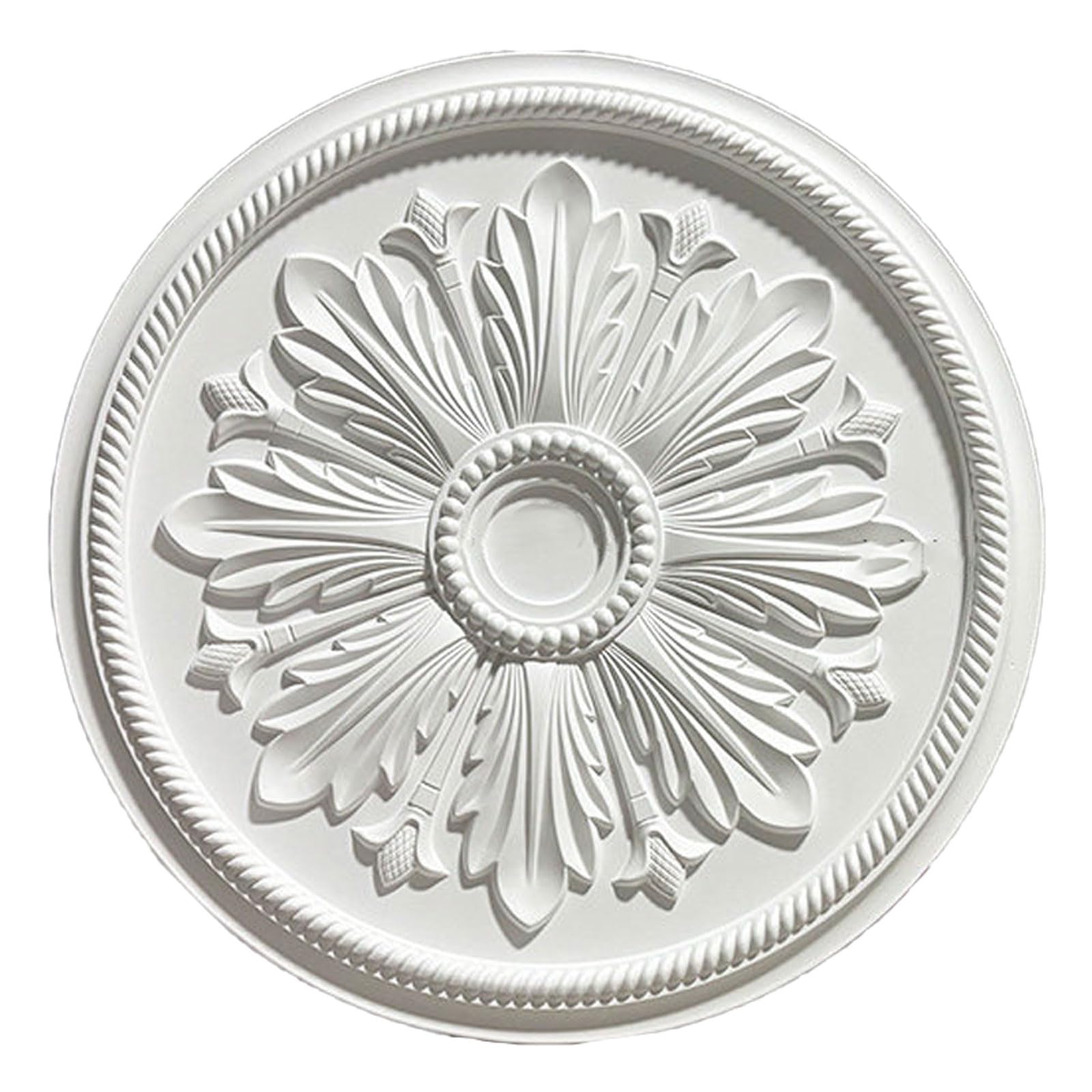 Foelanne White W Decorative White Pu Chandelier Ceiling Medallion 27-66Cm(,61Cm)