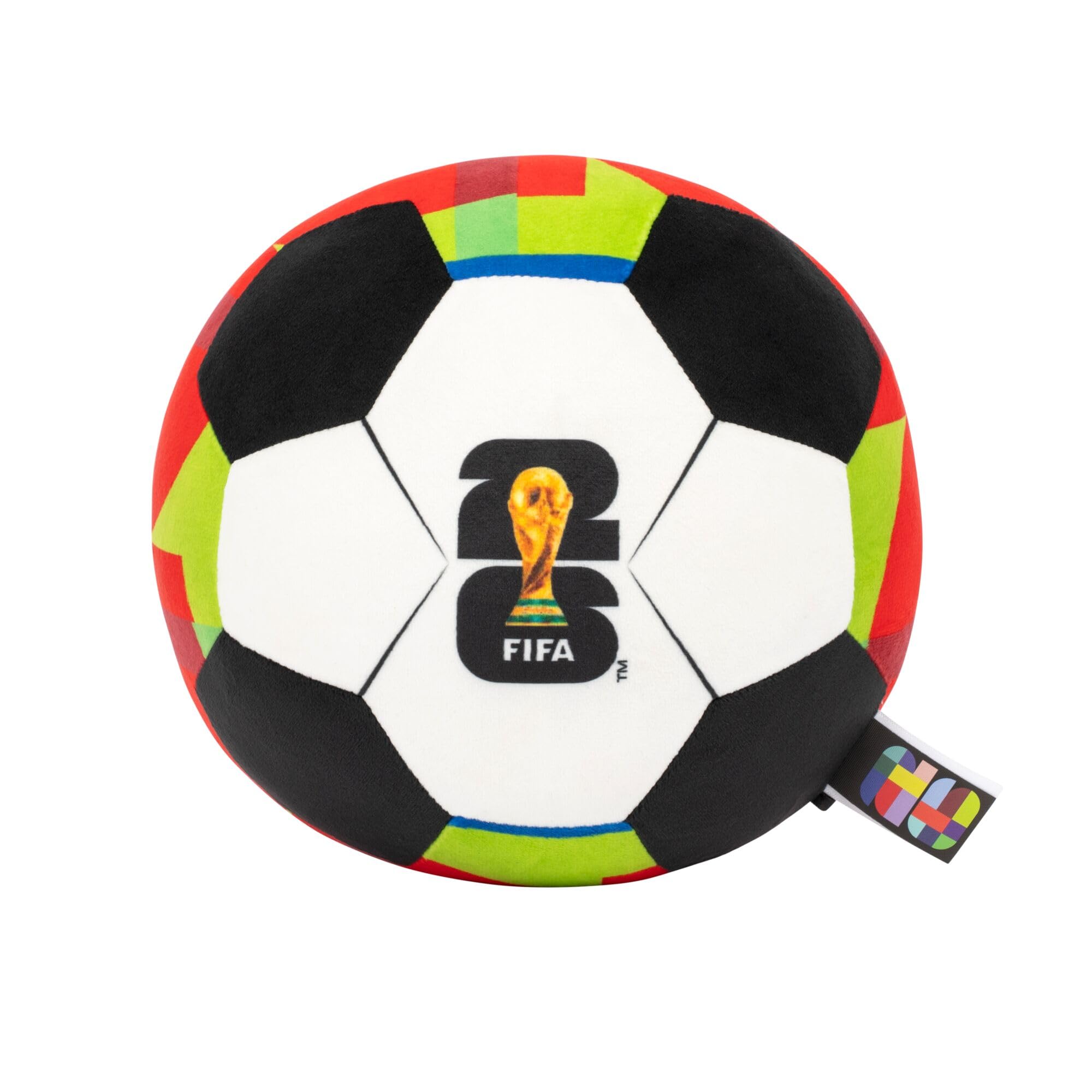 Jazwares FIFA® 9-Inch Red Plush Football - Soft, Collectible World Cup™ Plush Toy - Official FIFA® Pattern - Ages 3+