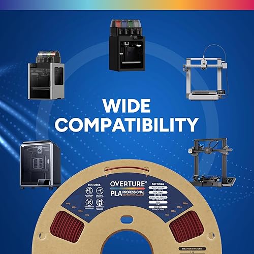 Vista 35 de OVERTURE PLA Plus (PLA+) Filament 1.75mm, Stronger & More Durable, Professional Toughness 3D Printer Filament 1kg (2.2lbs), High Precision +