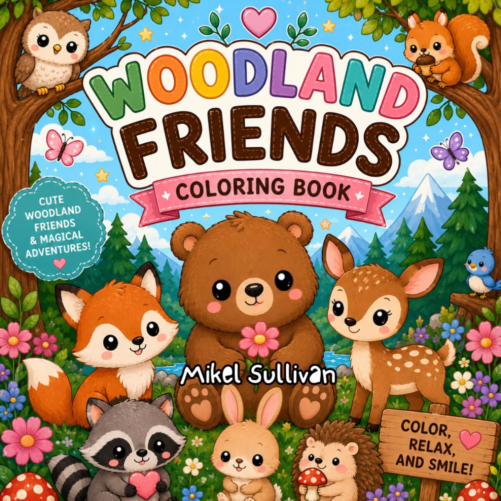 Woodland Friends Coloring Book (Pawsitively Adorable)