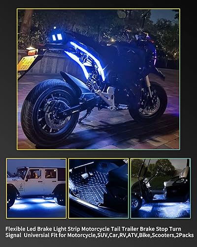 Miniatura 3 de YONGMING Atmosphere - Tiras de luces LED para motocicleta, 12 V, 12 V, bajo el salpicadero, para SUV, automóvil, caravana, ATV, bicicleta, barco,