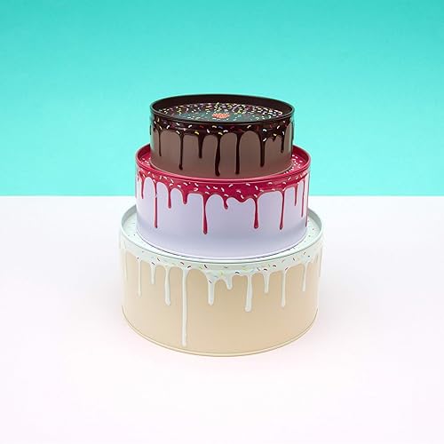 Miniatura 2 de Suck UK Cajas para tartas y latas de galletas con tapas para regalo, contenedor de almacenamiento de pasteles con diseño escalonado para cupcakes y