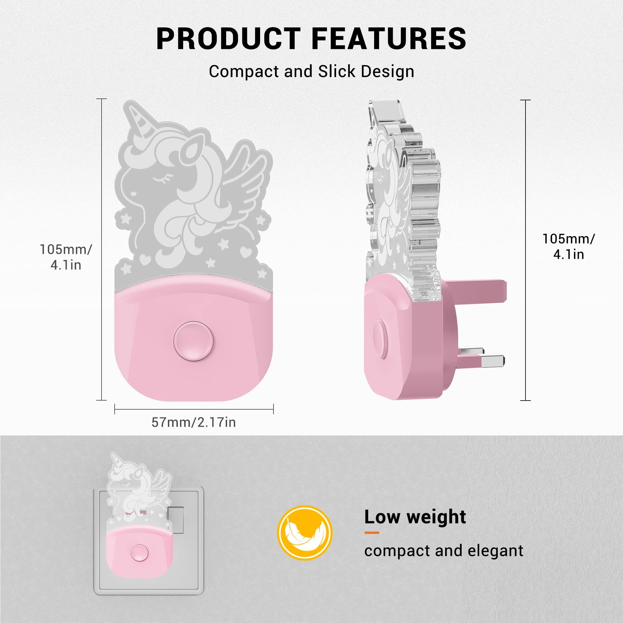 Emeritpro Night Light Plug in Wall, 10 Colour Changing, Dusk to Dawn Sensor, 0.5W Low Energy - Image 4