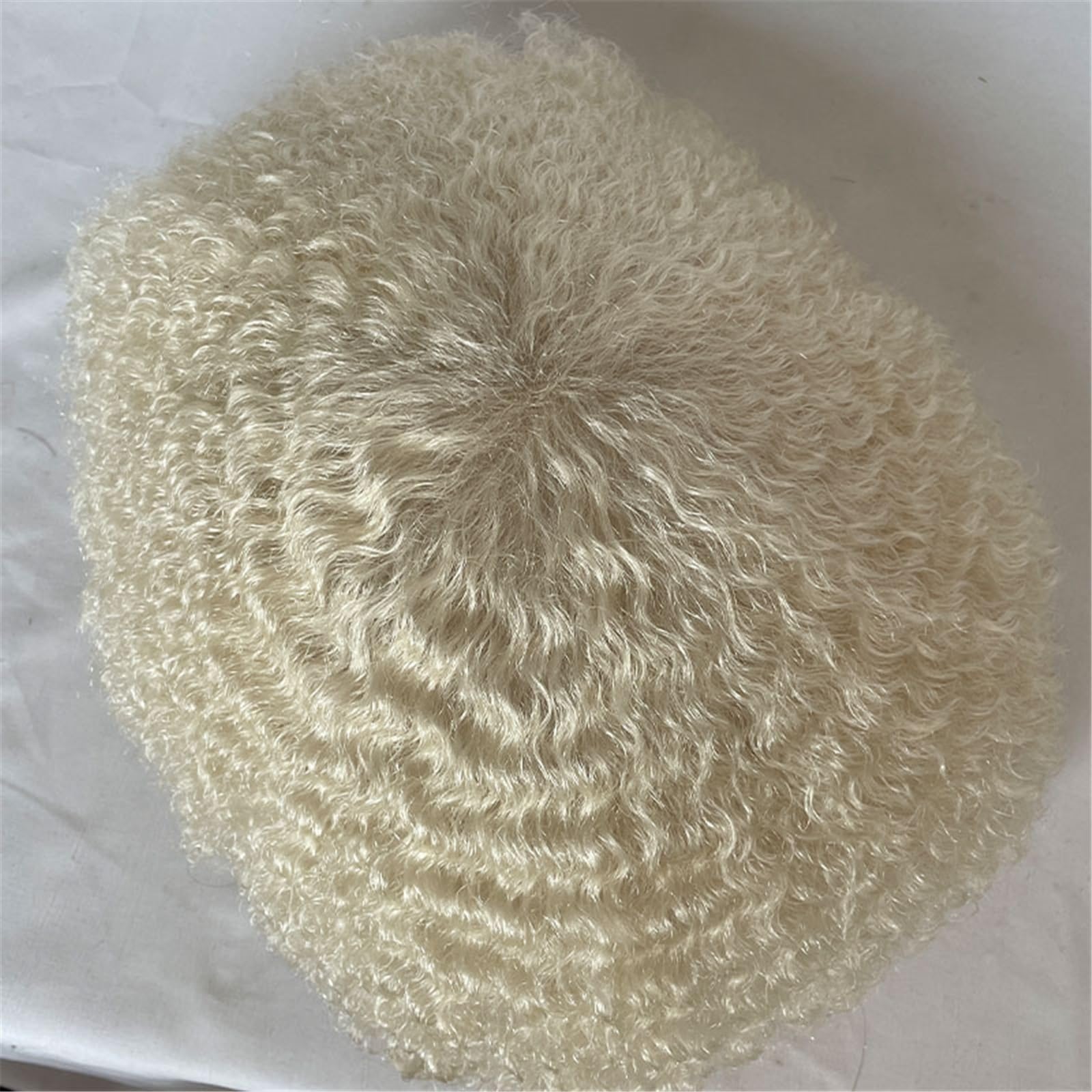 Męski tupet, afro Wave Curly, dla mężczyzn, z prawdziwych włosów, system zastępczy, pełna koronka, 6 cali (613 kolor)
