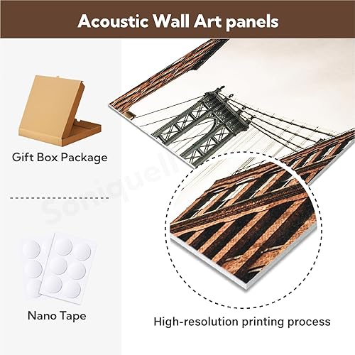 Miniatura 5 de SoniQuell Art Acoustic Panels, 72" x 48" Sound Absorbing Panels, Decorative Sound Dampening Panels 6 Pack, Acoustical Soundproof Wall Panels,