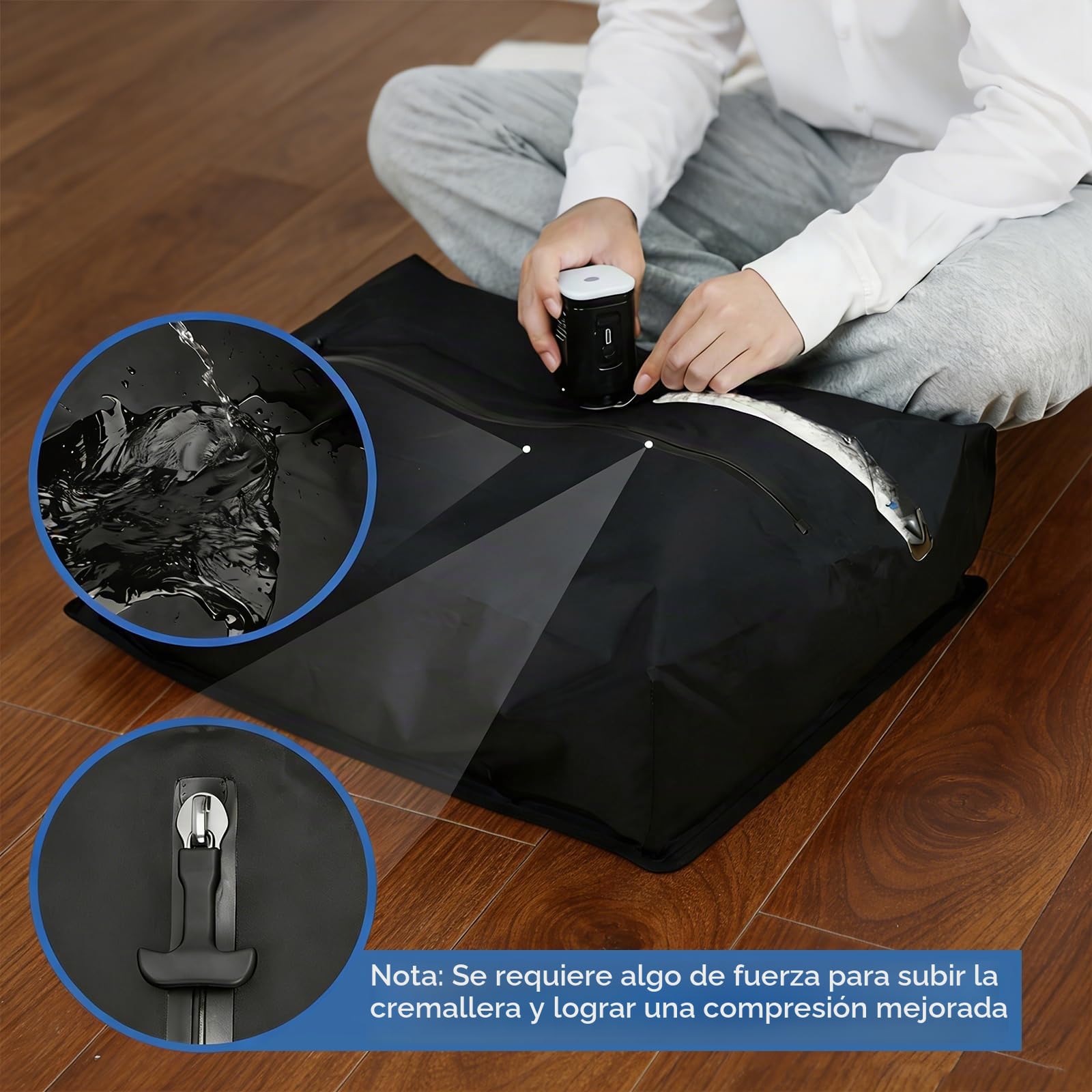 3 Piezas Bolsas Vacio Ropa, Bolsas Vacio Ropa Viaje, Bolsas Compresion Viaje, con ventana transparente y asa, ahorra espacio, para maleta, mochila