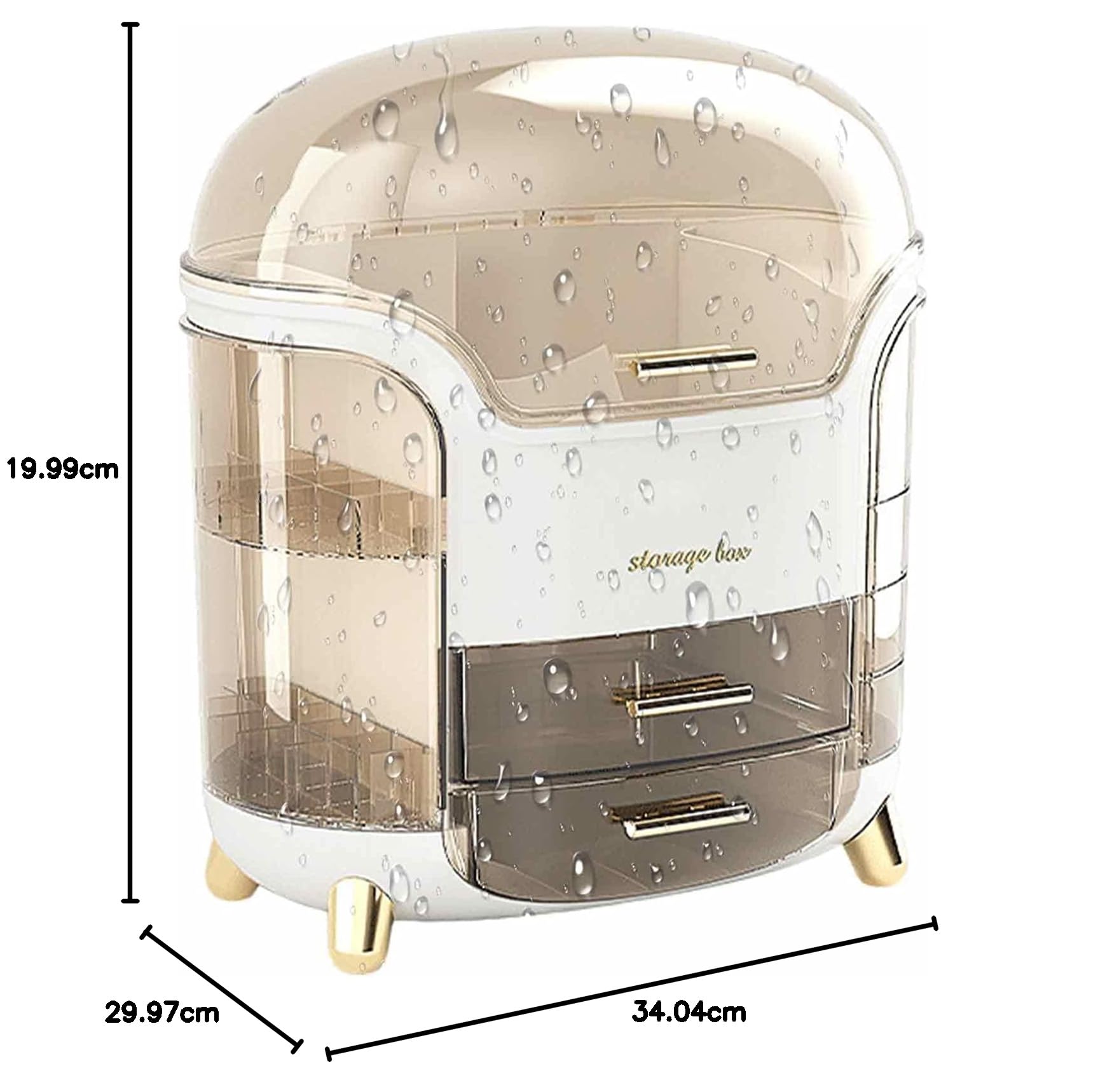 Kousee Schminktisch Organizer, Kosmetik Organizer mit Schubladen,Große Make-up Aufbewahrung & Skincare Organizer, Staubdichte Acryl Aufbewahrungsbox für Schminktisch, Bad & Vanity