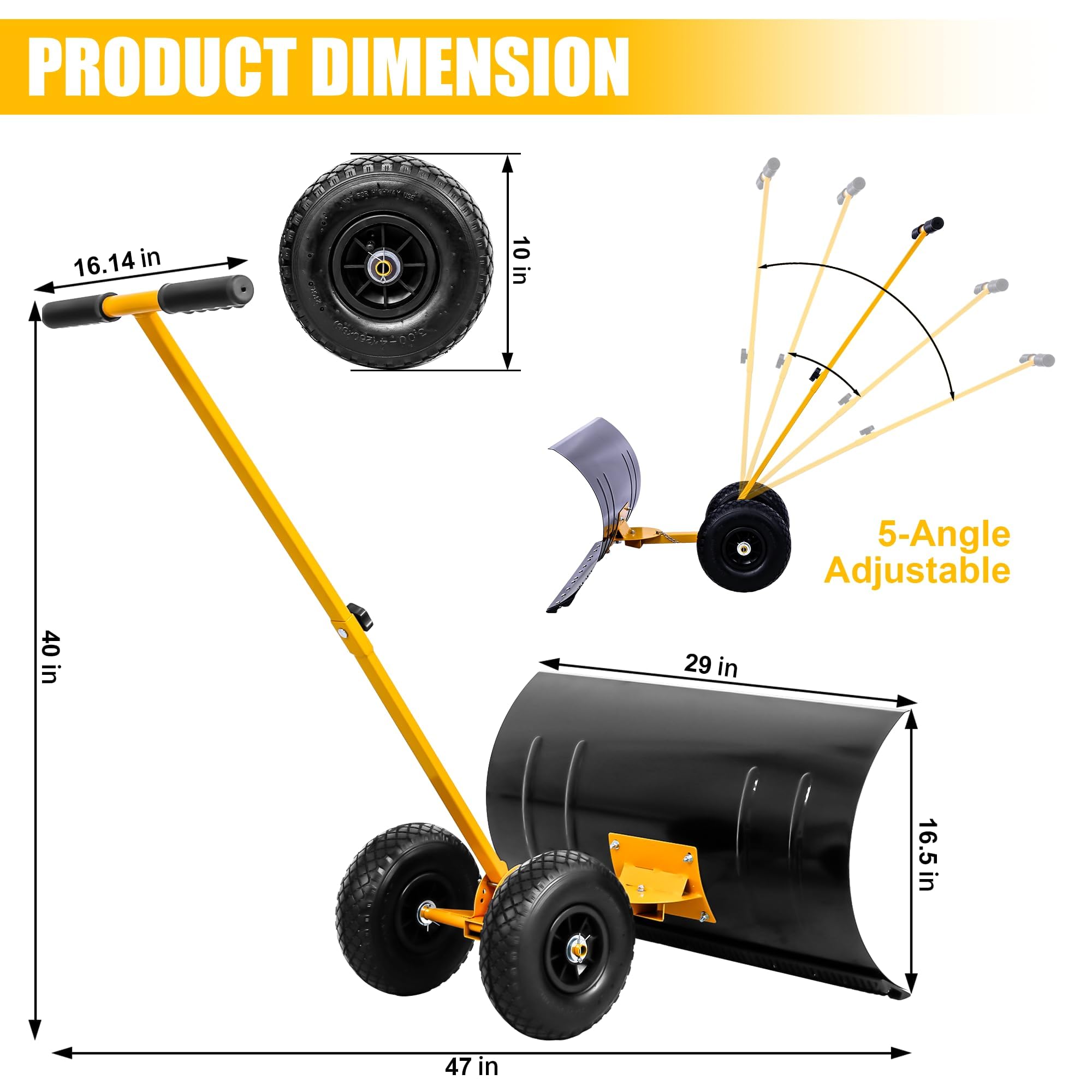 Snow Shovel with Wheels - 29