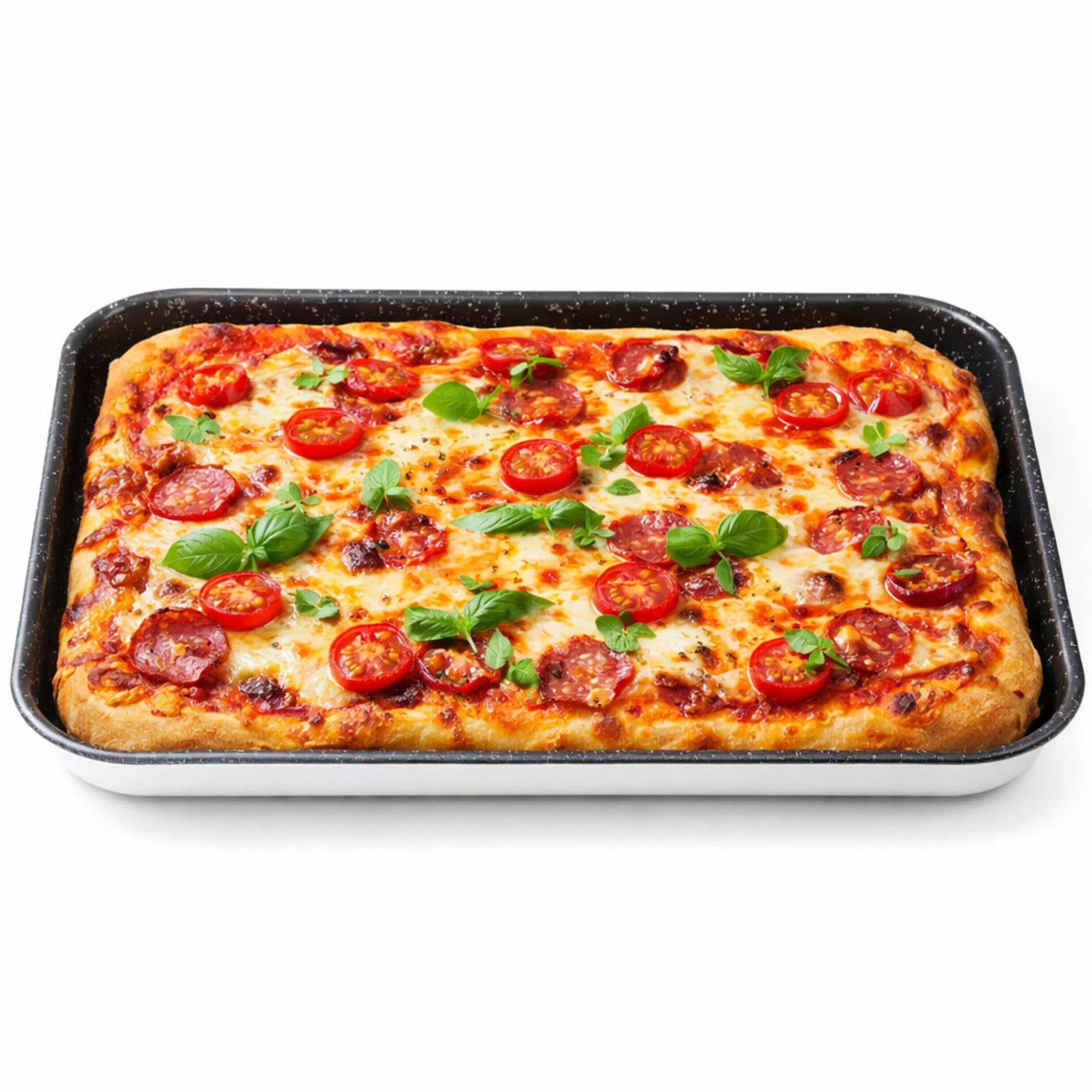 NAMAI - Plat Rectangulaire four - 40CM x 28CM - Antiadhésif - Aluminium - Plaque Pizza - Grand Plat - Plaque à Pâtisserie Pour four (40 x 28 CM)