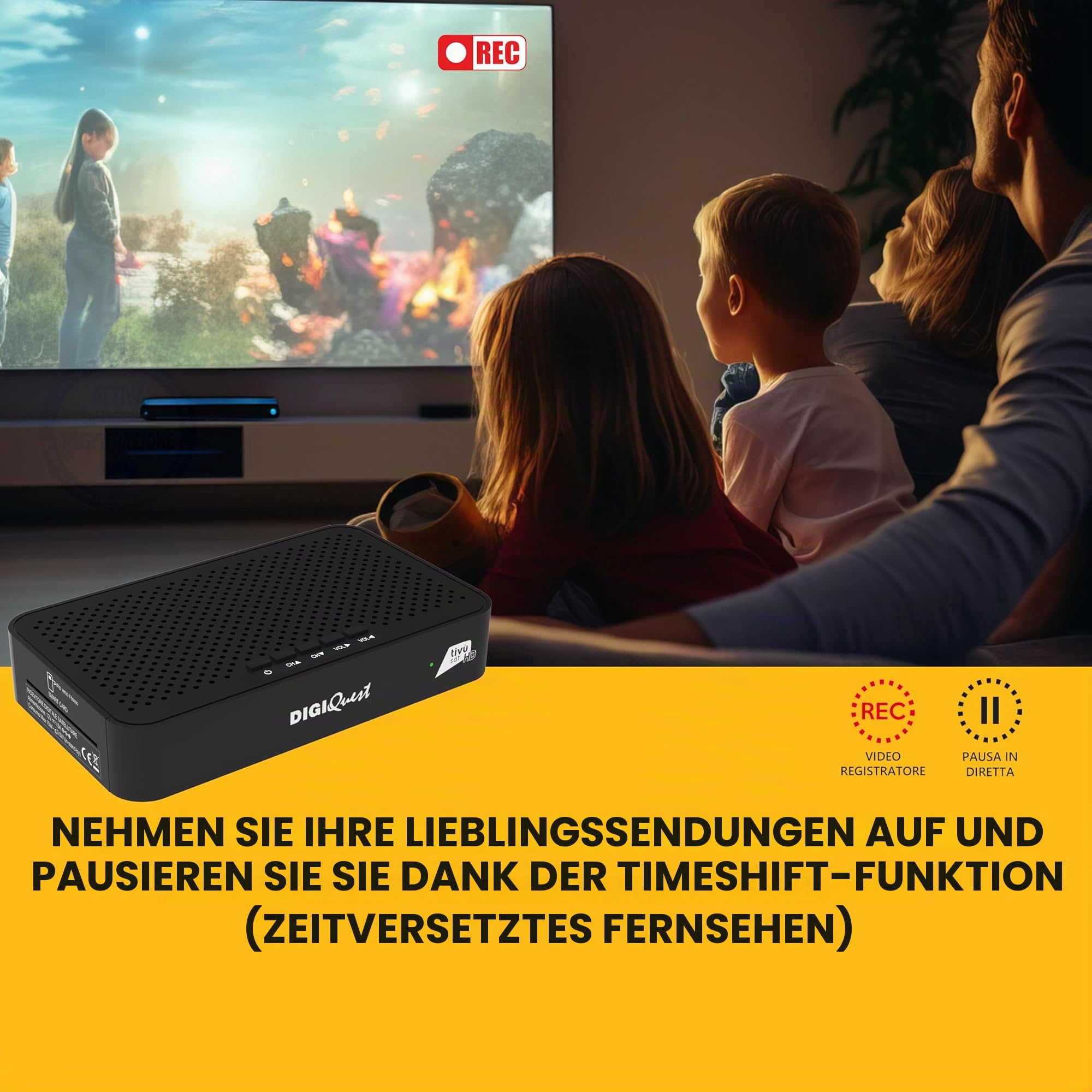 Digiquest Tivusat Classic Q30, DVB-S2 mit HD-Videorekorderfunktion | HDR10/HLG | Merlin