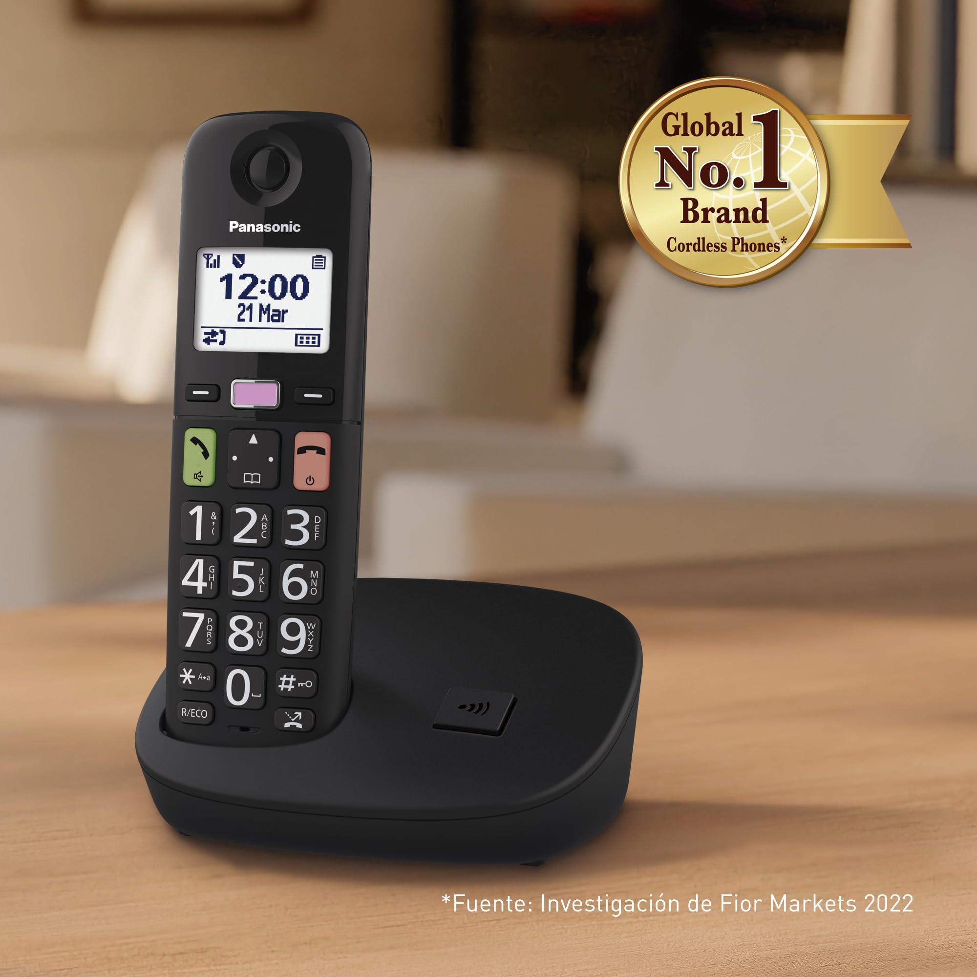 Panasonic KX-TGU110EXB Teléfono Inalámbrico Digital, Unidad Base y 1 Auriculares, Pantalla LCD, Botones Grandes, Llamada Favorita, Compatible con Audífonos, Negro — view 9