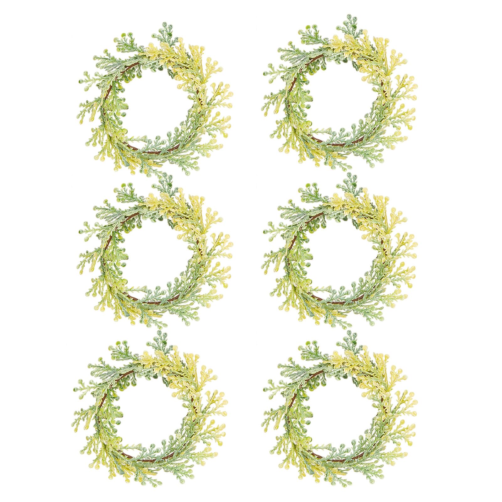 PANGBOER 6x Delicate Napkin Rings Set Elegant Serviette Buckles Decorative Napkin Holder Table Decorations for Wedding Gatherings Floral Rings Set