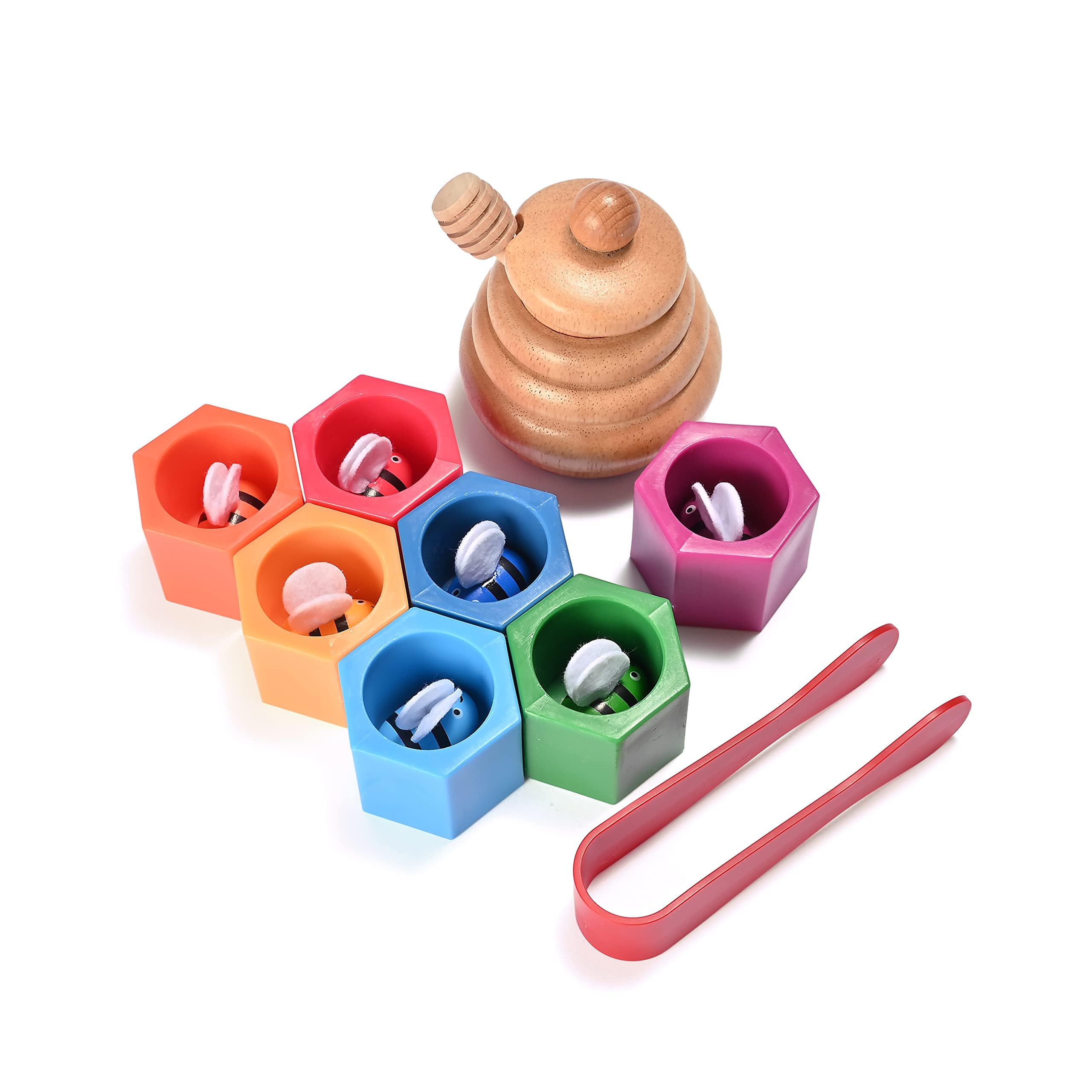 Giocattoli impilabili in legno per bambini piccoli, giocattolo a forma di alveare, giocattoli sensoriali Montessori per 3, 4 e 5 anni, giocattoli per abilità motorie, regalo educativo