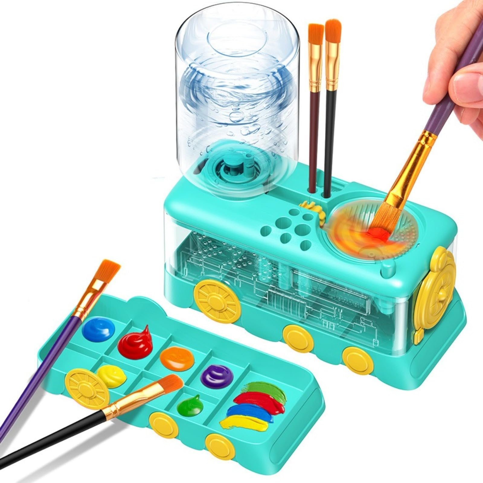 Brush Rinser watercolor brush cleaner with automatic water change and brush holder